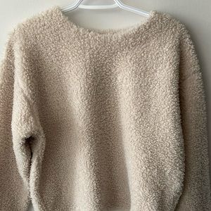 Fuzzy white uniqlo sweater